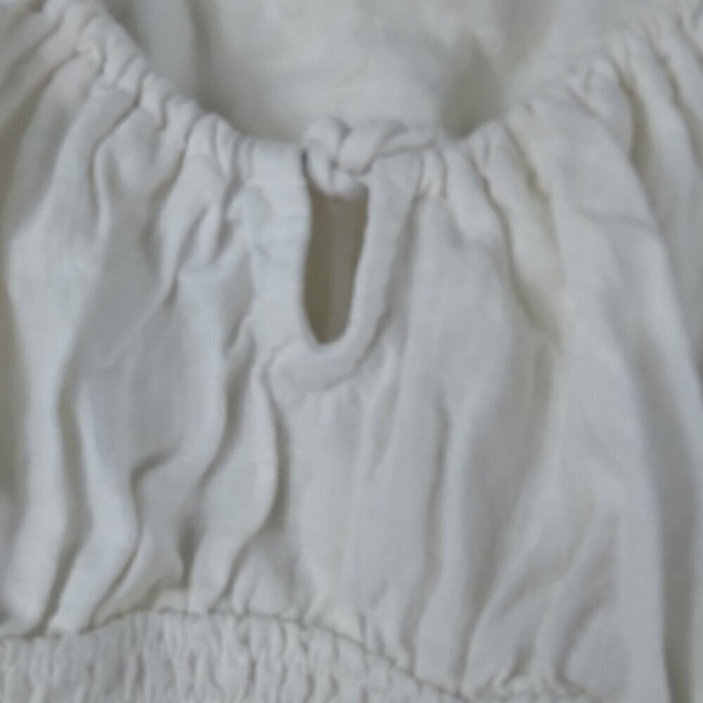 White Ruffled Crop Top - Picture 3 of 8